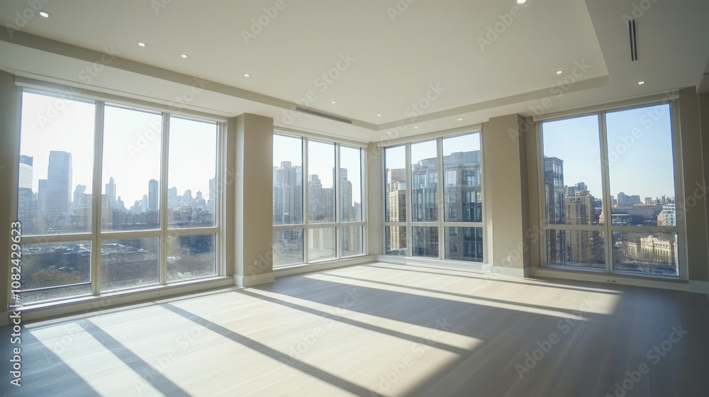 Obraz premium Spacious Modern Apartment with City View