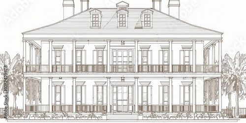 An architectural drawing of an elegant Art building