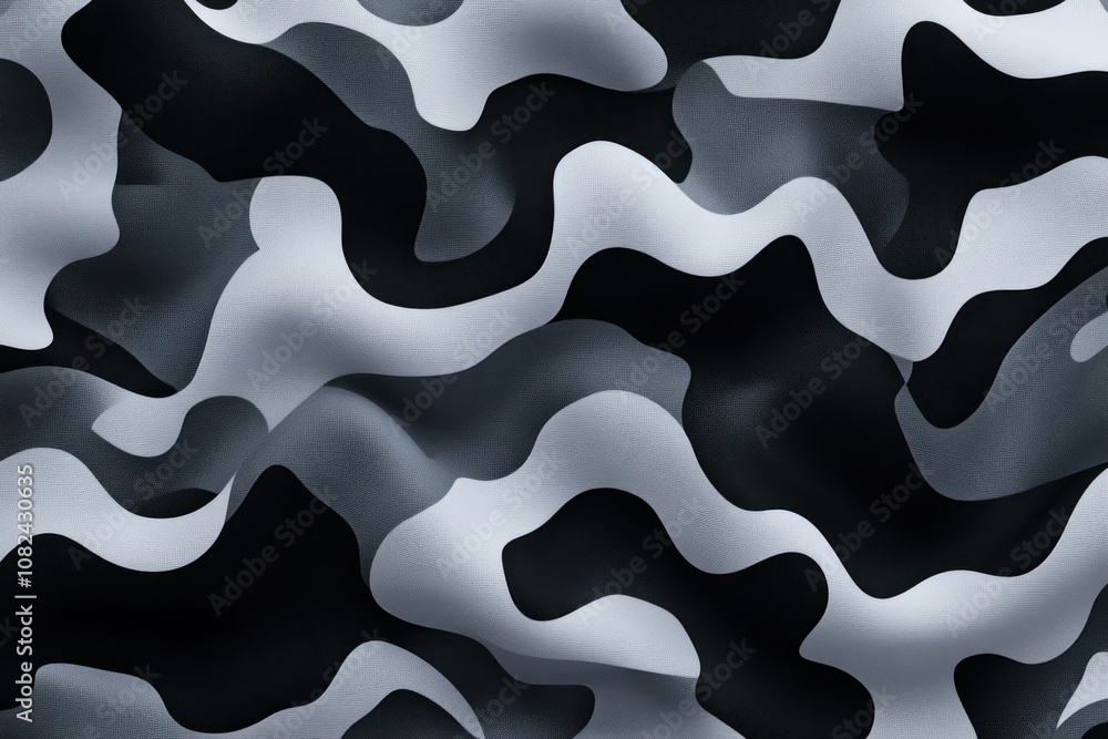 Black and White Abstract Camouflage Pattern Black and White Abstract Camouflage Pattern