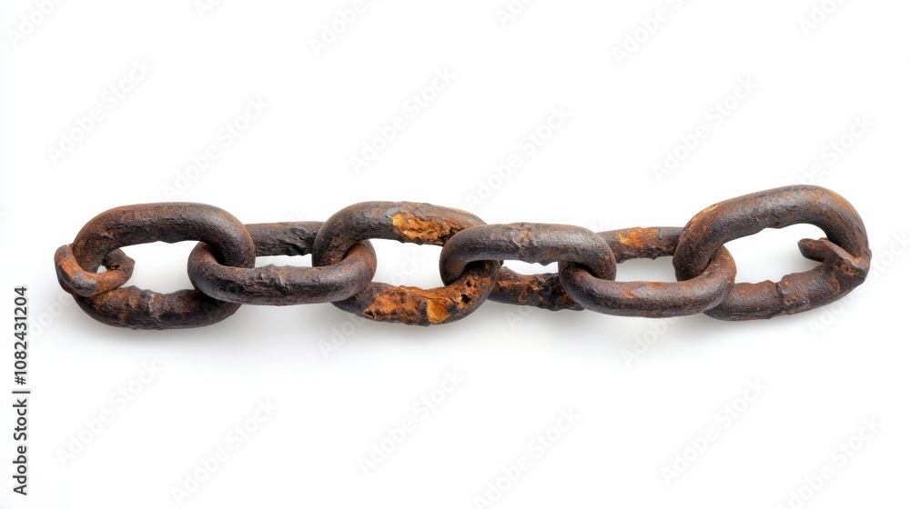 Rusty Metal Chain Isolated on White Background Rusty Metal Chain Isolated on White Background