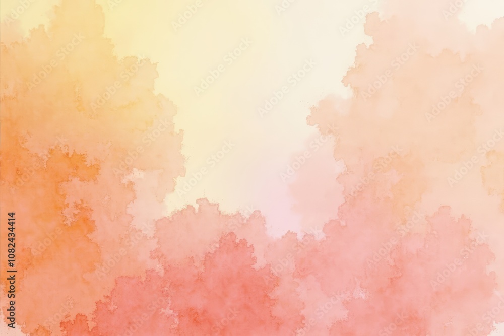 Fototapeta premium Soft watercolor abstract in warm peach and orange tones