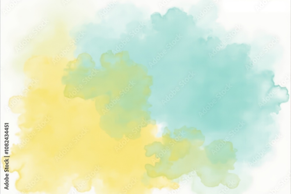 Soft watercolor background in yellow and blue tones Soft watercolor background in yellow and blue tones