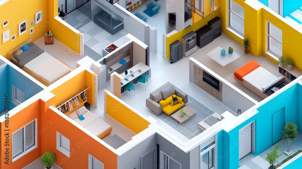 Apartment floor plans for 1, 2, and 3 bedroom units, including parking. They come with 3D models and renderings. Apartment floor plans for 1, 2, and 3 bedroom units, including parking. They come with 3D models and renderings.