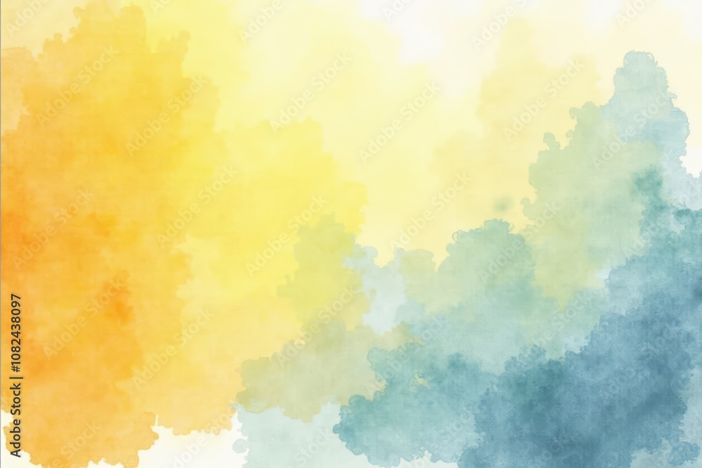 Watercolor abstract background in yellow and blue tones Watercolor abstract background in yellow and blue tones