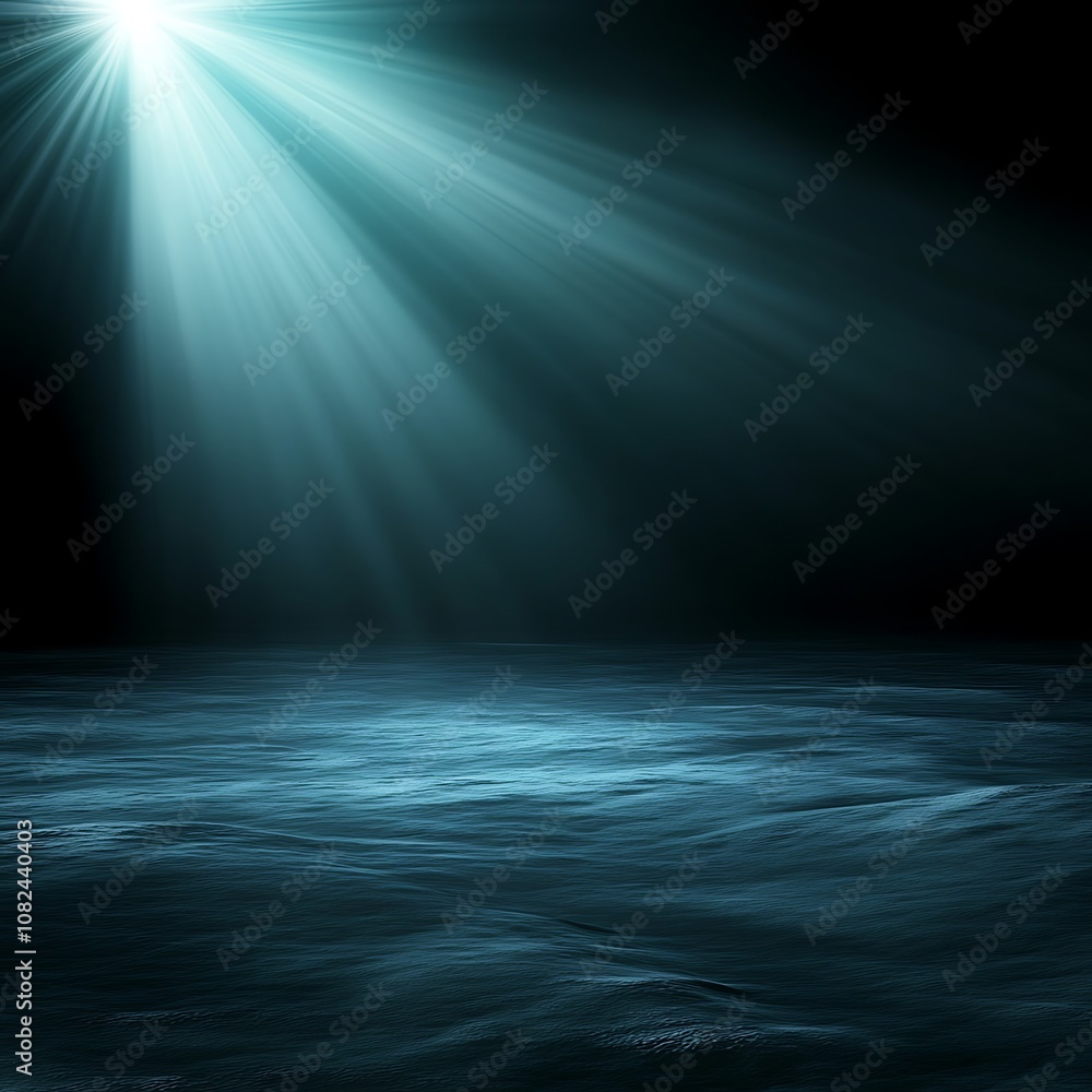A single spotlight shines down onto a dark, rippling surface. A single spotlight shines down onto a dark, rippling surface.