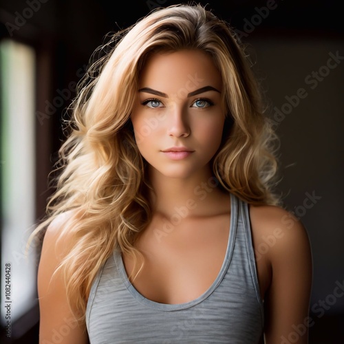 Hübsche junge blonde Frau