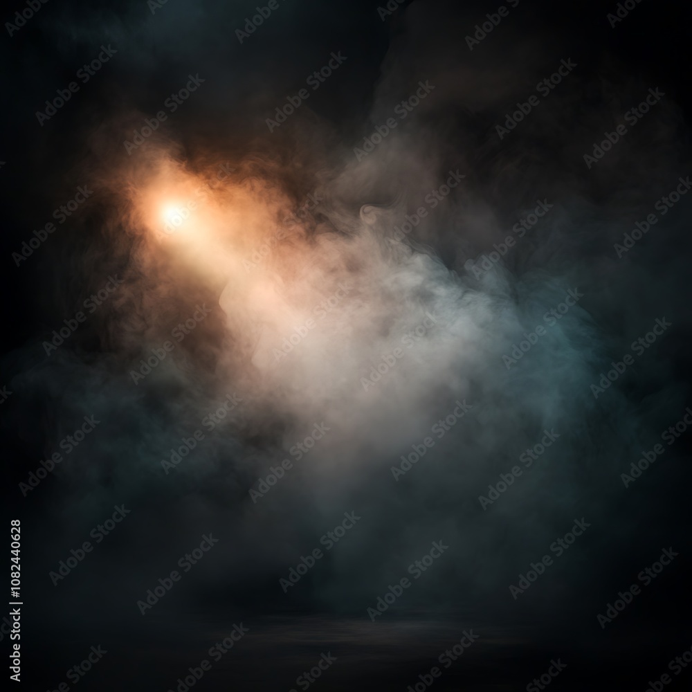 Dark background with spotlight and smoke. Dark background with spotlight and smoke.