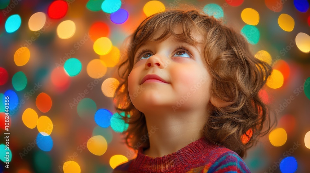 Child in Wonder: Holiday Lights and Joyful Anticipation Child in Wonder: Holiday Lights and Joyful Anticipation