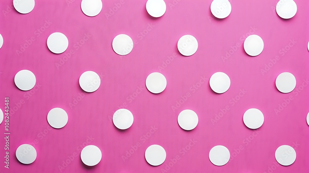 A vibrant pink background with evenly spaced white circles, creating a playful and modern design. A vibrant pink background with evenly spaced white circles, creating a playful and modern design.