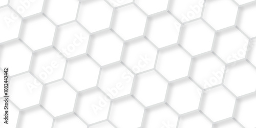 Abstract background white, gray hexagon with seamless geometric pattern texture design. futuristic geometry pattern honeycomb mosaic texture design. hexagon grid minimalist mesh cell texture design.
