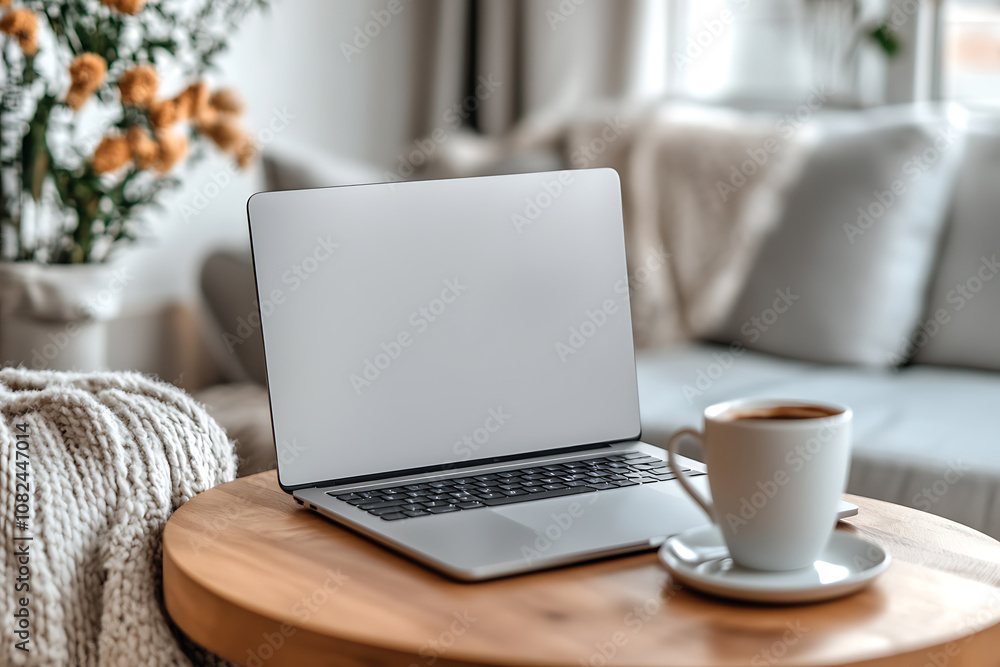 A minimalist photo of a table with an laptop, a cup of coffee, and a planner, set against a backdrop of soft, muted colors, creating a clean and peaceful workspace. A minimalist photo of a table with an laptop, a cup of coffee, and a planner, set against a backdrop of soft, muted colors, creating a clean and peaceful workspace.