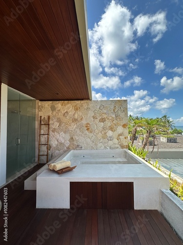 modern bathroom with a view photo