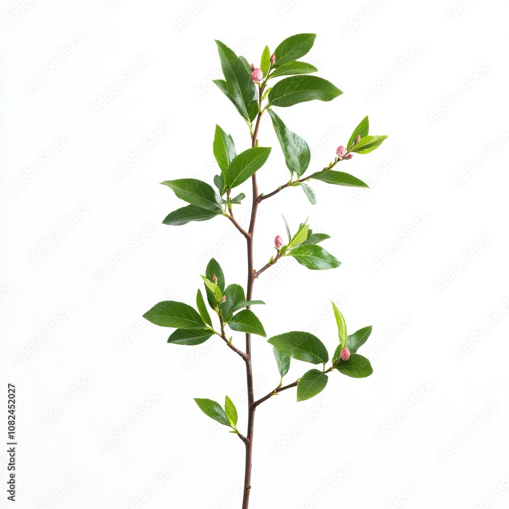 Obraz premium rose myrtle plant on white background. plant is isolated,generative ai