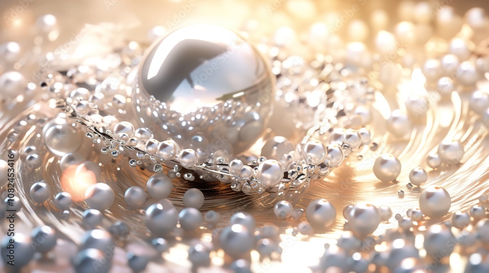 A natural pearl in a shell. AI generated. A natural pearl in a shell. AI generated.