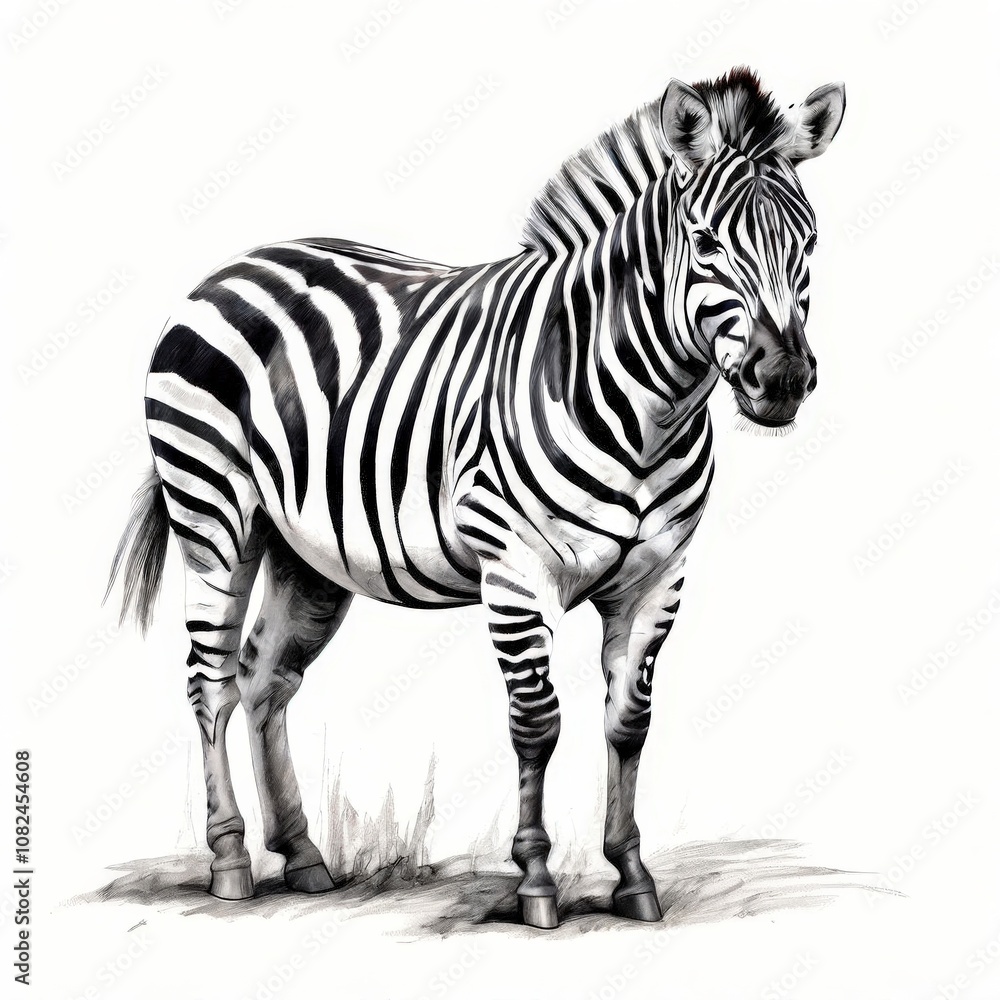 the AI Image Generator, zebra isolated on a white background the AI Image Generator, zebra isolated on a white background