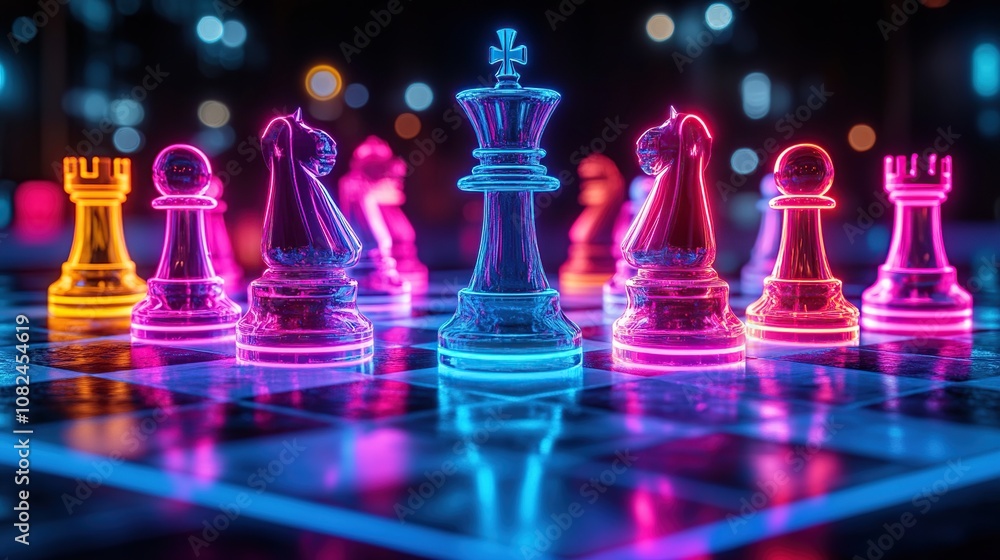 Neon Chessboard Neon Chessboard