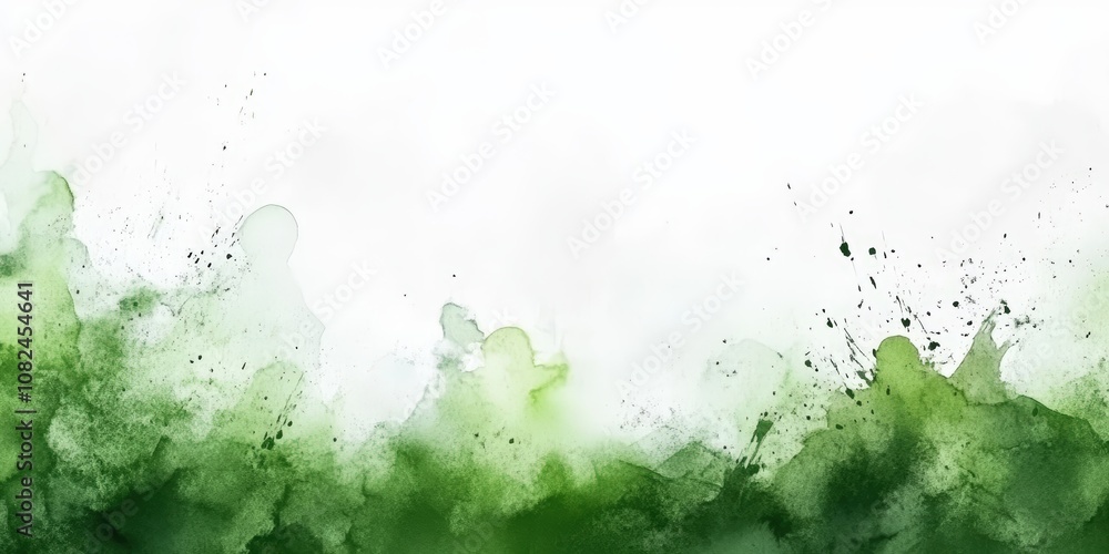 Abstract Green Watercolor Background with Blurred Figures and Splashes Ideal for Nature Themes, Artistic Designs, and Eco-Friendly Concepts Abstract Green Watercolor Background with Blurred Figures and Splashes Ideal for Nature Themes, Artistic Designs, and Eco-Friendly Concepts