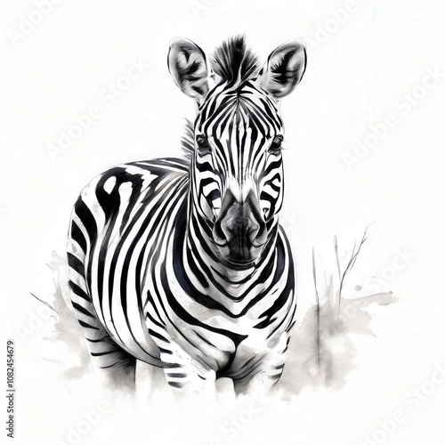 the AI Image Generator, zebra isolated on a white background