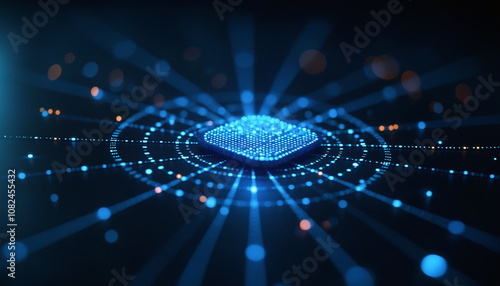 Network Mesh Icon with Global Connectivity: A network mesh icon representing global connectivity, data exchange, and integrated communication systems.