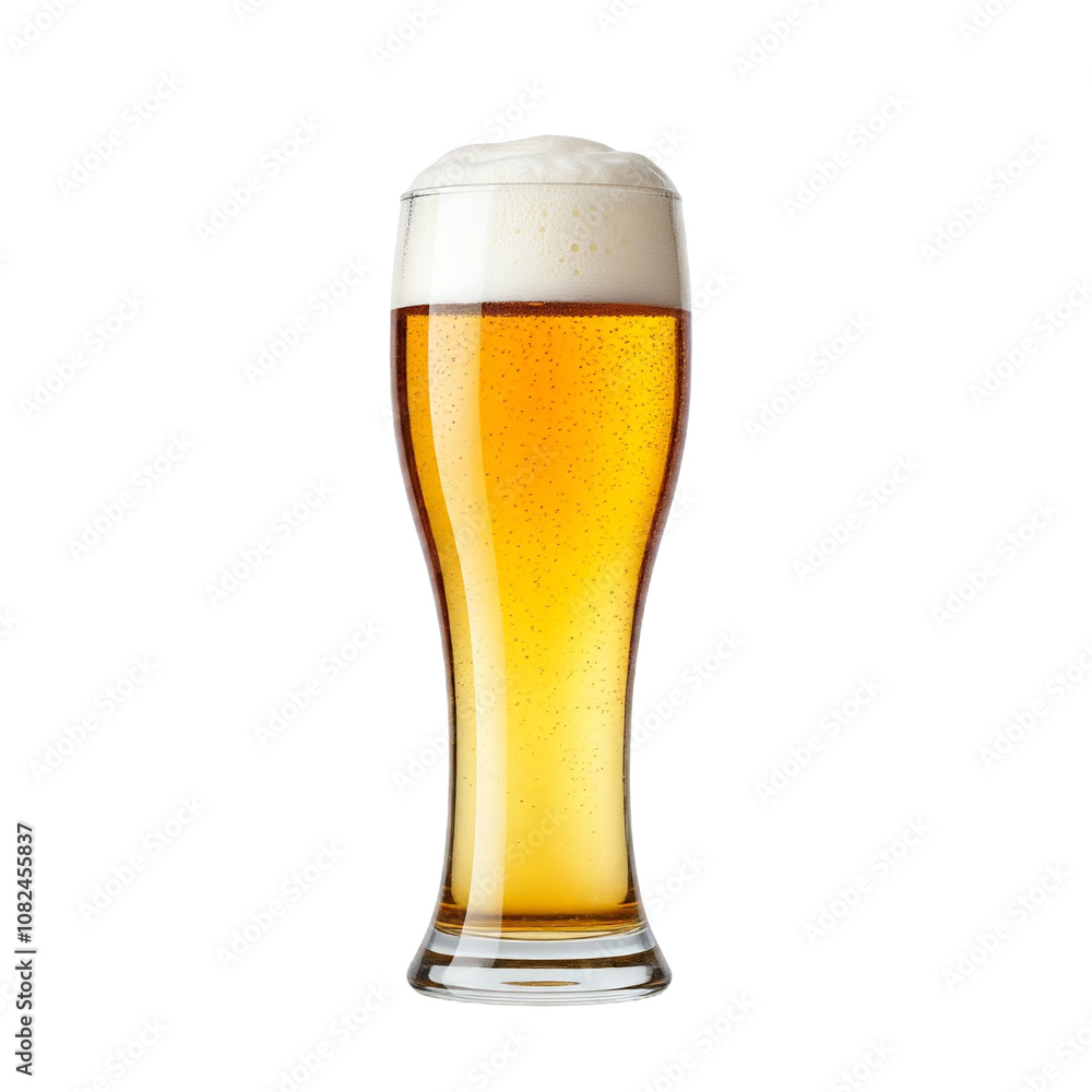 Collection of Refreshing Golden Beers in a Clear Glass with Frothy Head Isolated Collection of Refreshing Golden Beers in a Clear Glass with Frothy Head Isolated