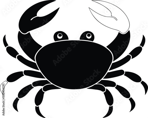 crab silhouette, crab icon black vector seafood photo