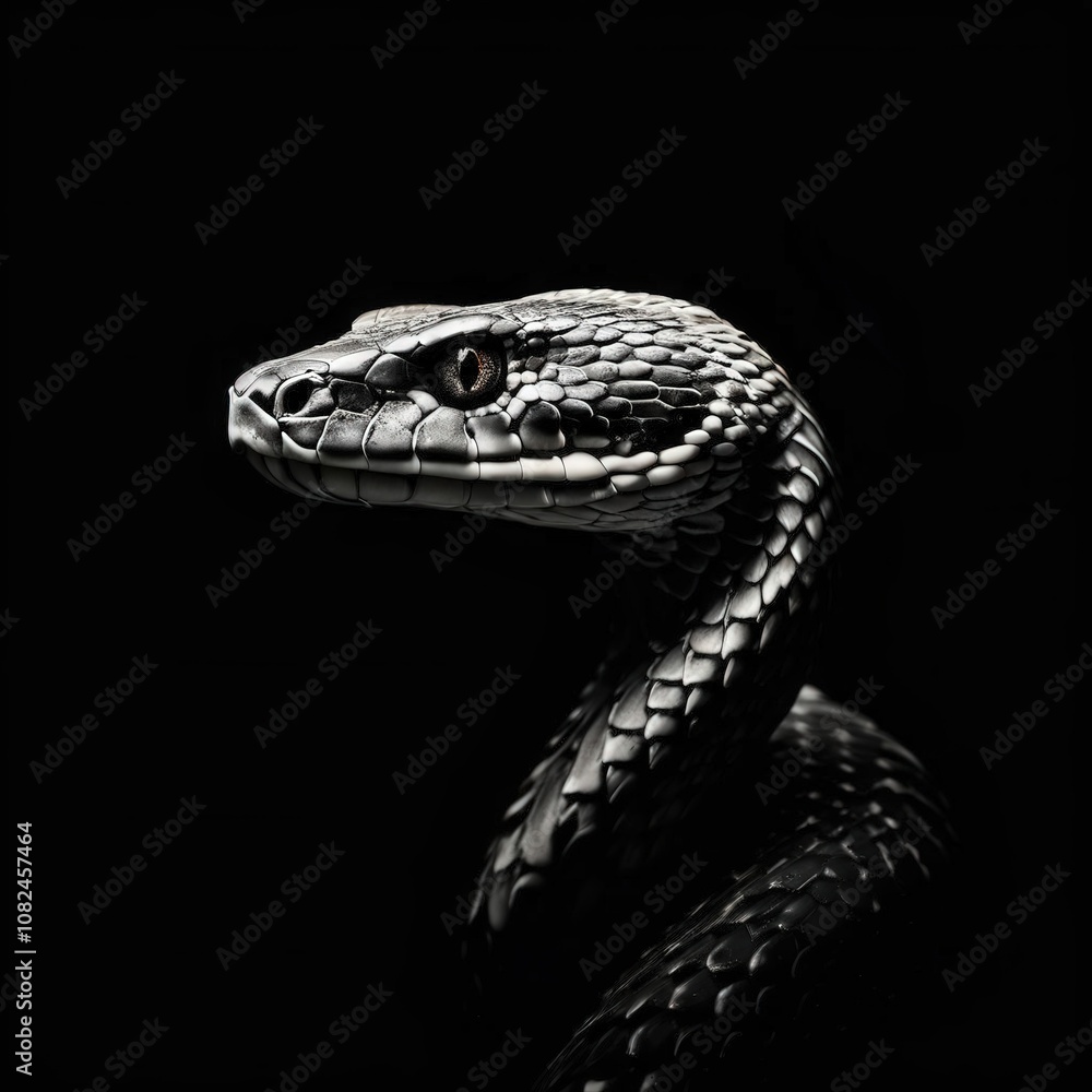 the AI Image Generator, Black and white image of a snake, suitable the AI Image Generator, Black and white image of a snake, suitable