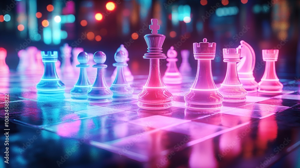 Neon Chessboard Neon Chessboard