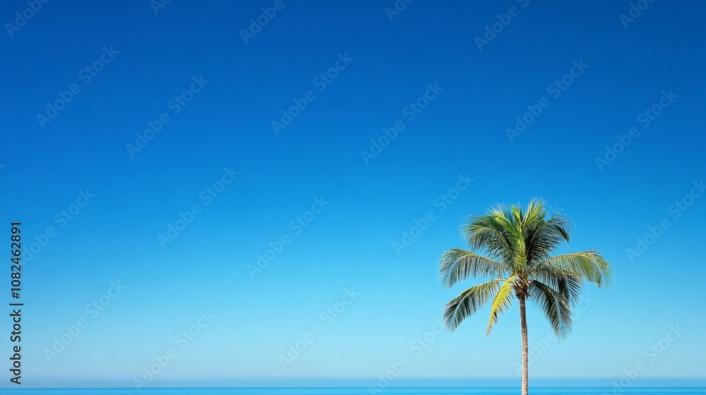 coconut palm tree with blue sky background coconut palm tree with blue sky background