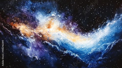 Wallpaper Mural Vibrant galaxy scene with swirling stars and cosmic dust on a starry background. Torontodigital.ca