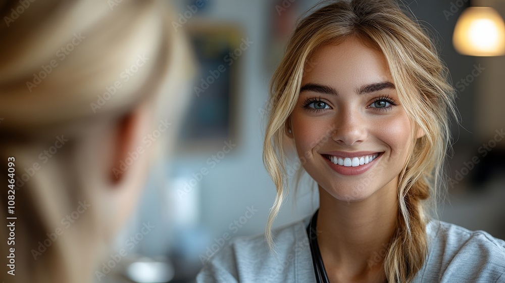 Obraz premium Surgeon discusses post-operative care with patient in a medical office