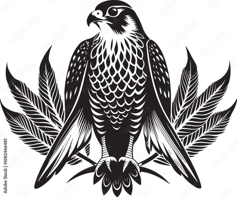 Fototapeta premium gyrfalcon vector illustration printable design