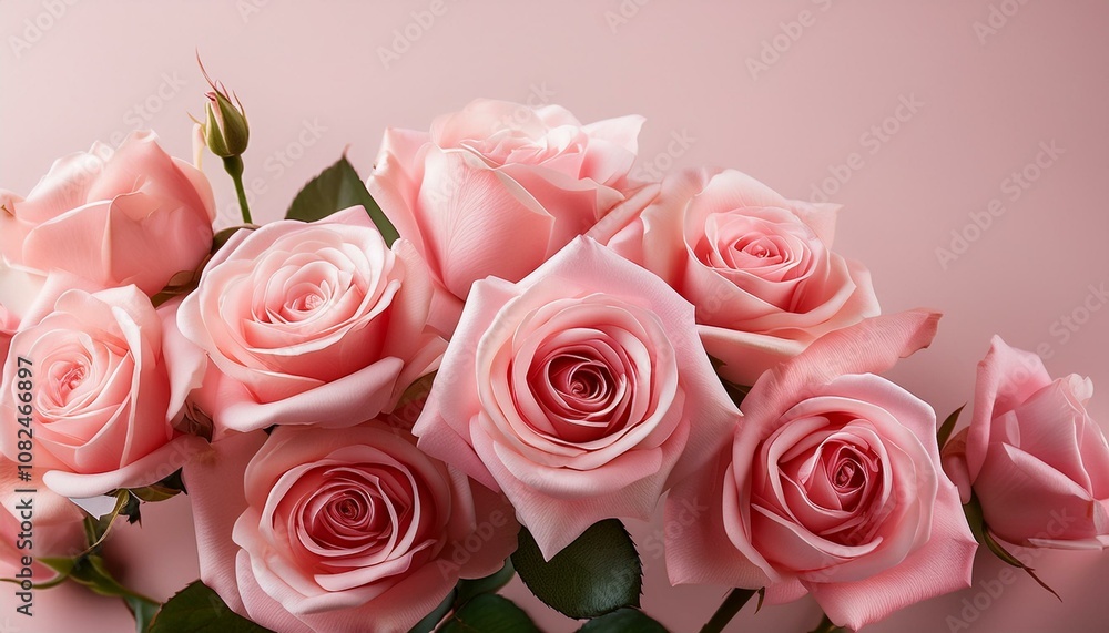 pink rose flower bouquet on pastel pink rose flower bouquet on pastel