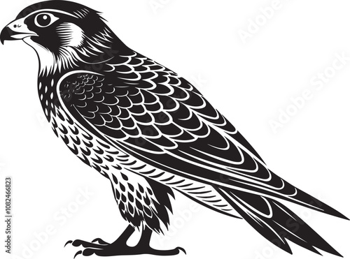 gyrfalcon vector illustration printable design photo