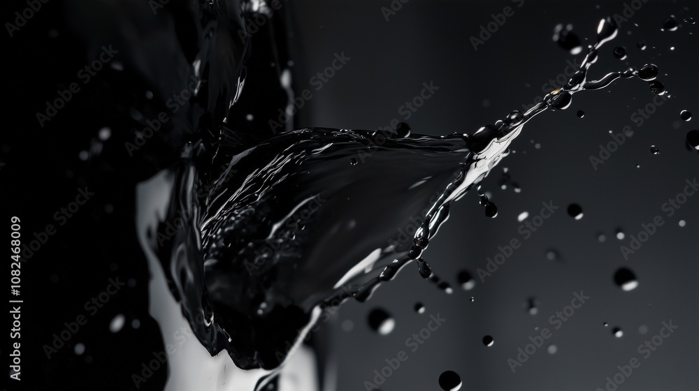 Black watery splash background. AI Generated Black watery splash background. AI Generated