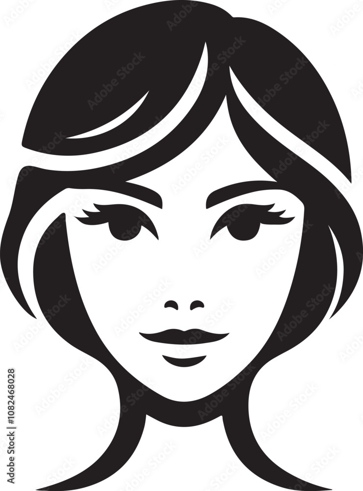 Woman face icon silhouette vector art illustration Woman face icon silhouette vector art illustration
