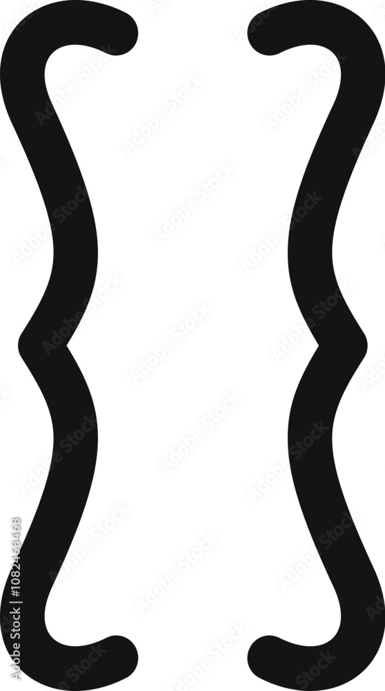 Naklejka premium Simple curly brackets icon symbolizing a code block or scope in various programming languages