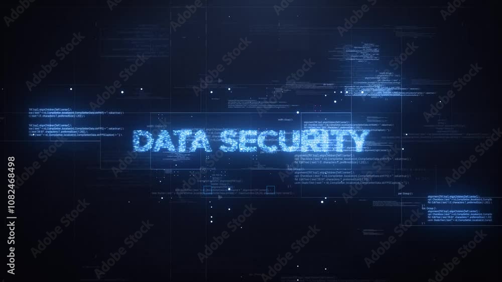 Data Security Word on Dynamic Technology Background Data Security Word on Dynamic Technology Background