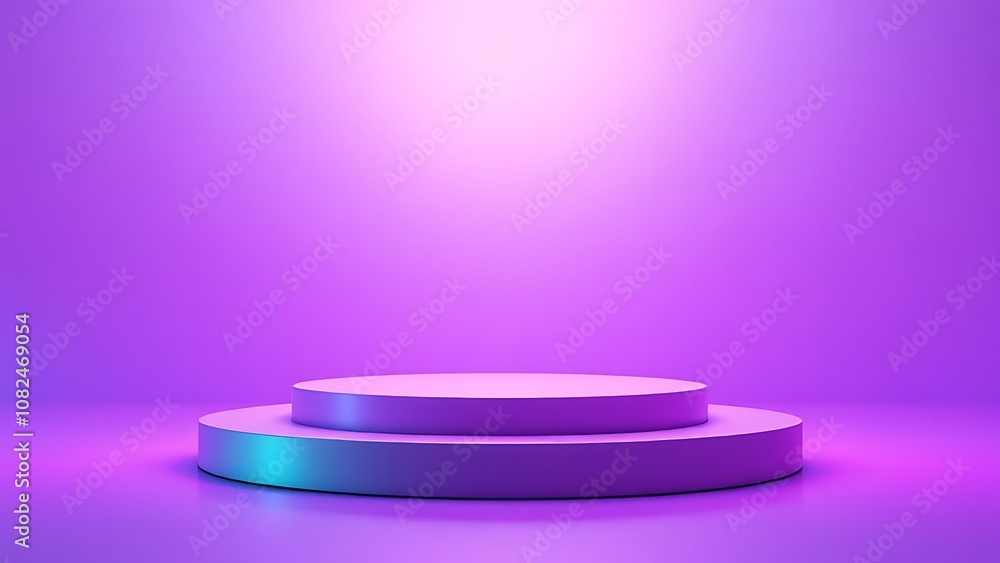 Podium with Beveled Edges in Futuristic Gradient Lighting Podium with Beveled Edges in Futuristic Gradient Lighting