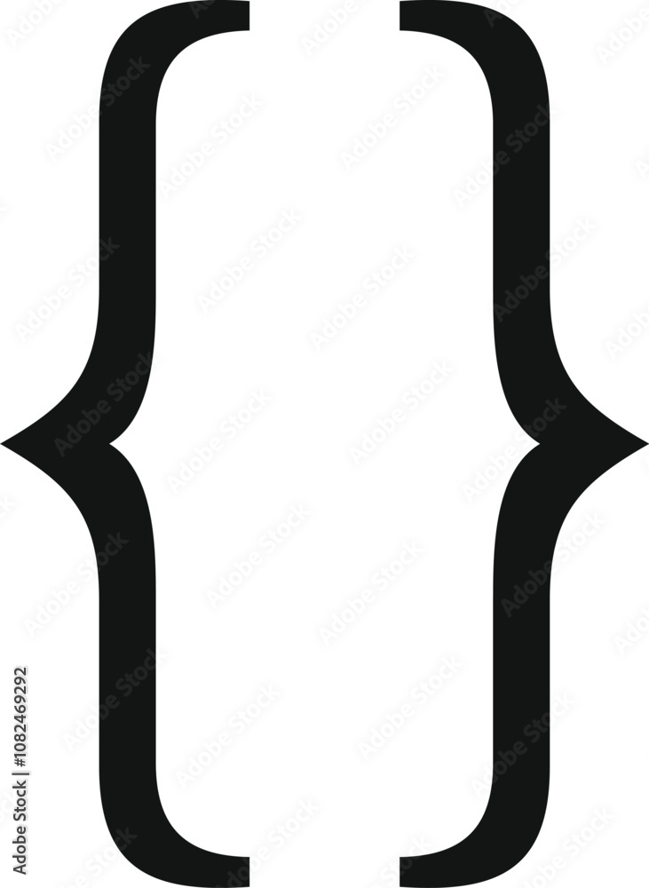 Simple curly brackets icon symbolizing coding, programming, and software development Simple curly brackets icon symbolizing coding, programming, and software development