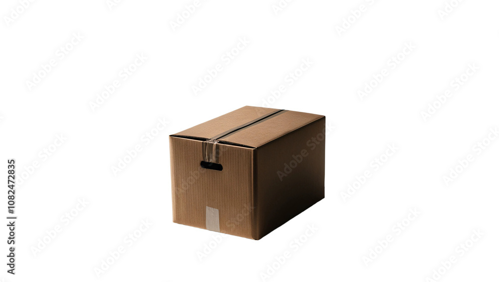 Empty closed cardboard box mockup, isolated with shadow on white background Empty closed cardboard box mockup, isolated with shadow on white background