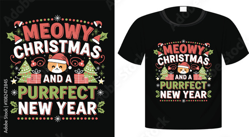 Merry Christmas holiday typography T-Shirt Design, Sticker, Bag, Mug Design for print ready