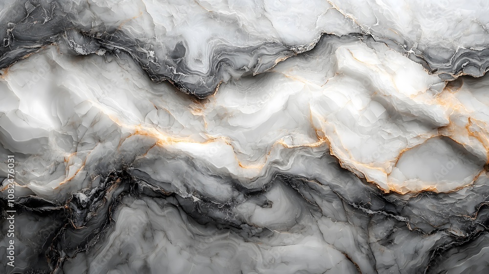 Polished White Marble with Black Veins Polished White Marble with Black Veins