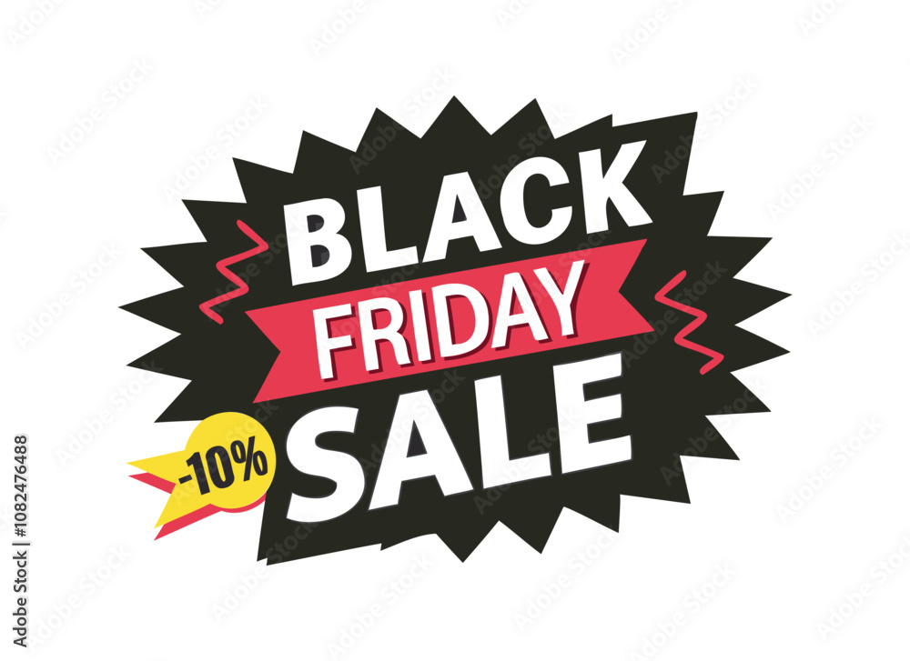 Fototapeta premium Black Friday Sale Banner Illustration for Retail and Discount Promotions