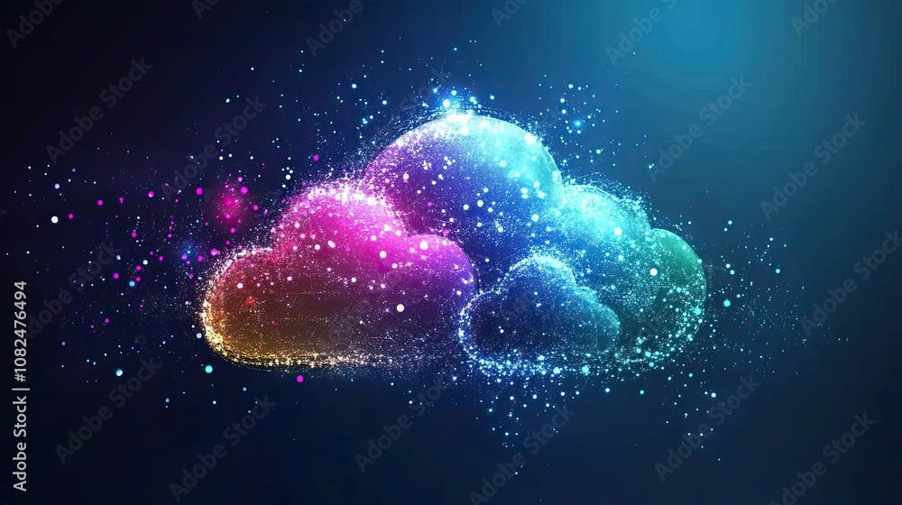 A Digital Cloud Composed of Sparkling Particles A Digital Cloud Composed of Sparkling Particles