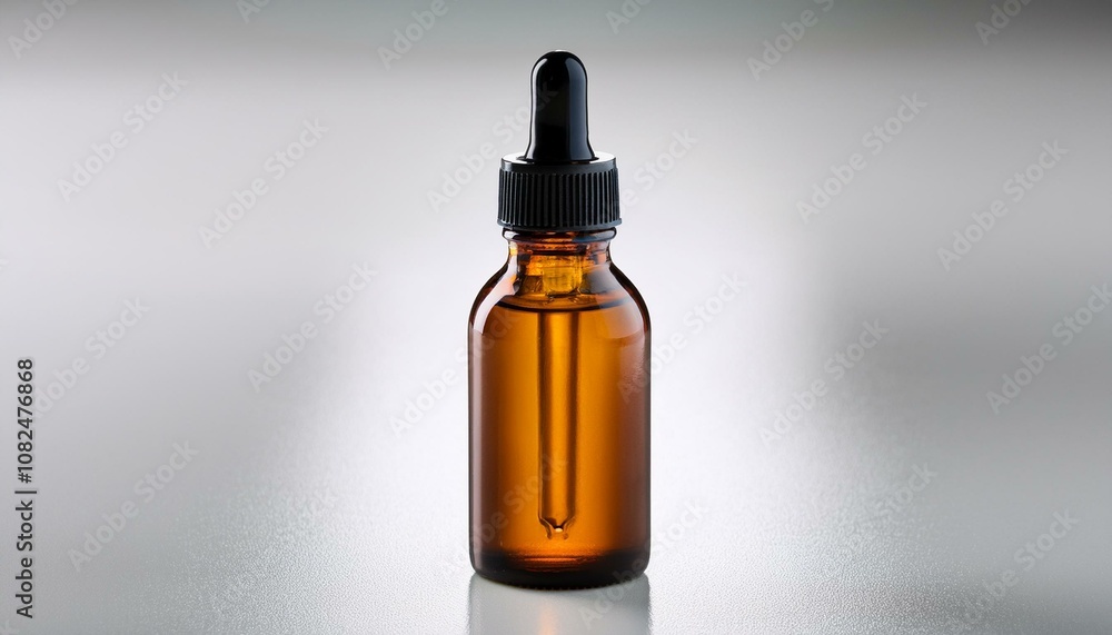 amber glass dropper bottle on white surface amber glass dropper bottle on white surface