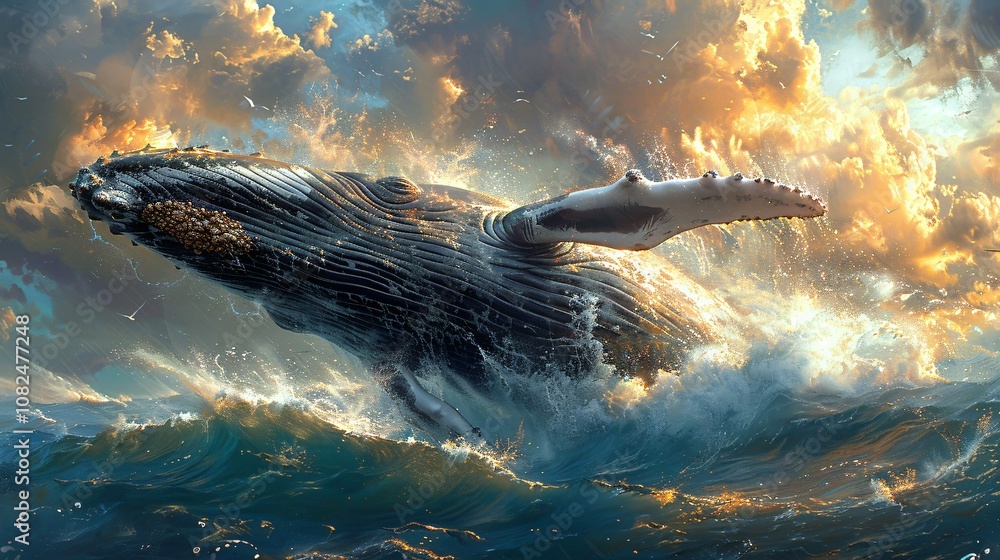 Fototapeta premium Whale and oceanic serenity