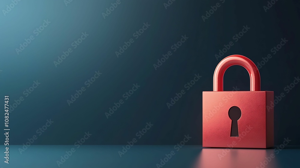 E-commerce Platform Security. A red padlock sits against a gradient blue background, symbolizing security and protection. E-commerce Platform Security. A red padlock sits against a gradient blue background, symbolizing security and protection.