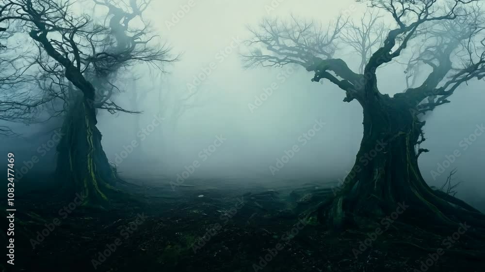 Majestic Dark Horror Style Forest With Dry Trees Majestic Dark Horror Style Forest With Dry Trees