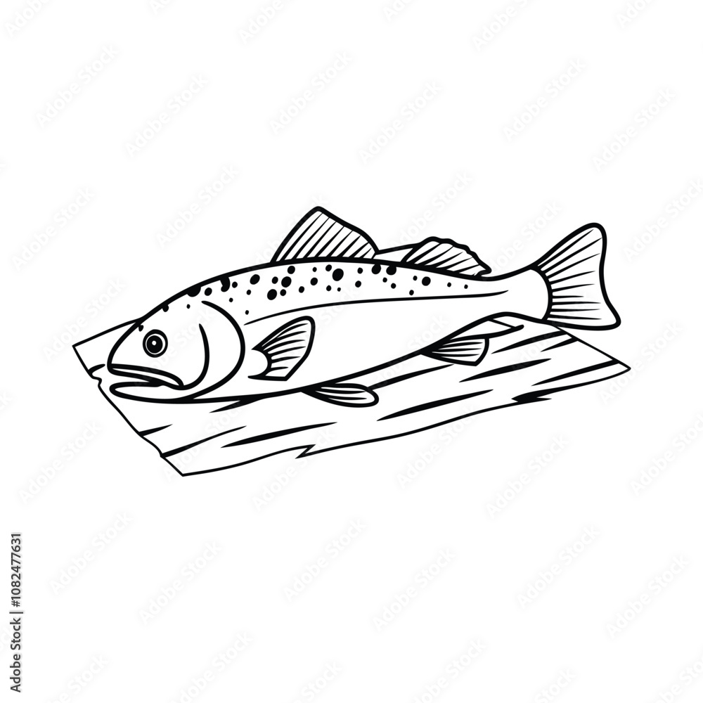 cod fish design, labeled line and fill art vector silhouette illustration. cod fish design, labeled line and fill art vector silhouette illustration.