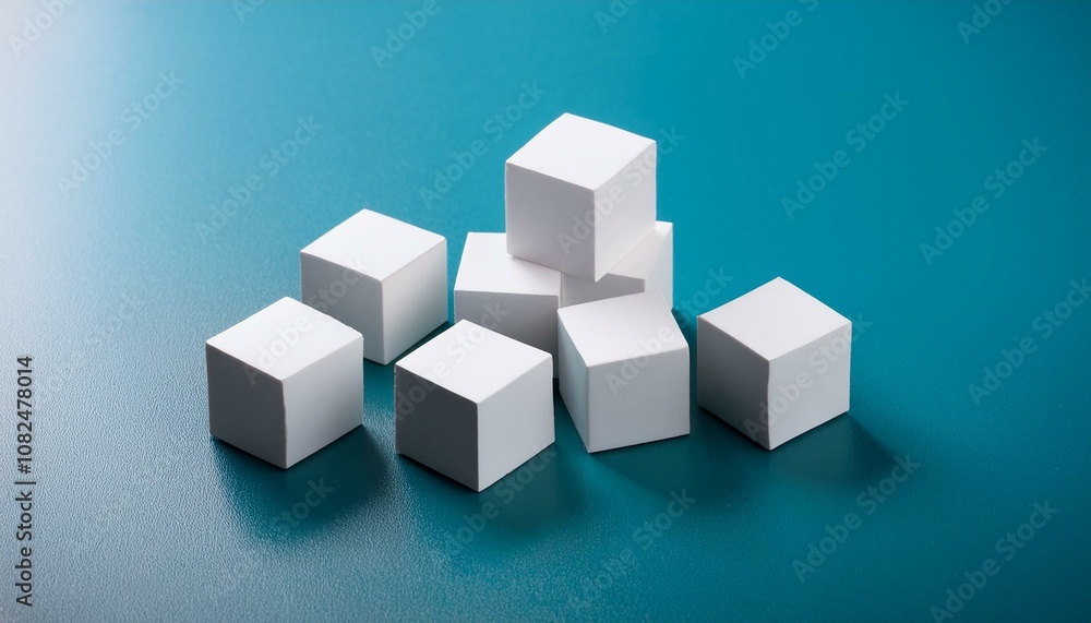 white cubes on solid background. white cubes on solid background.